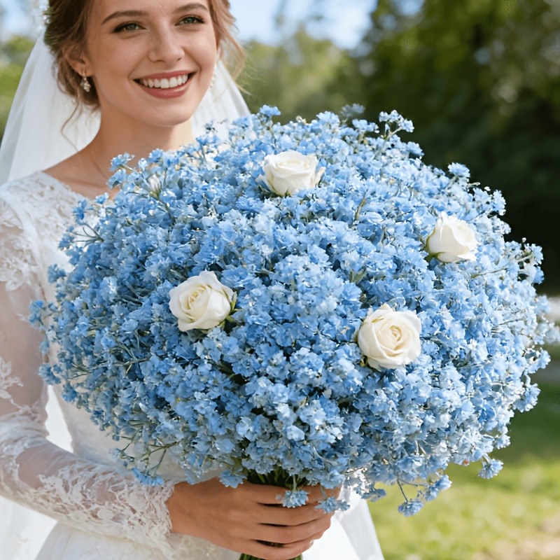 Florist Supply Bulk - 10 Pezzi di Gypsophila Artificiale Blu,